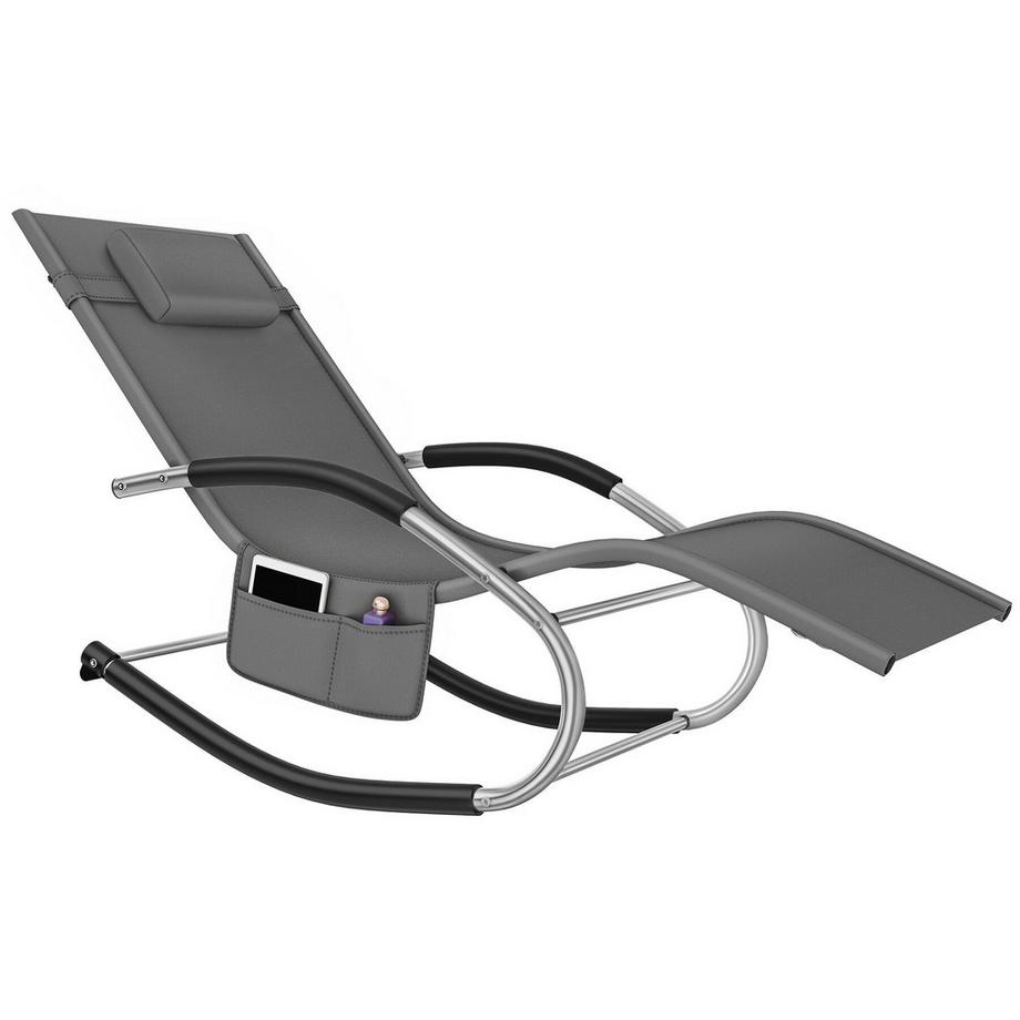 Tectake Chaise longue TAYA ergonomique avec balancement doux Lot de 2  