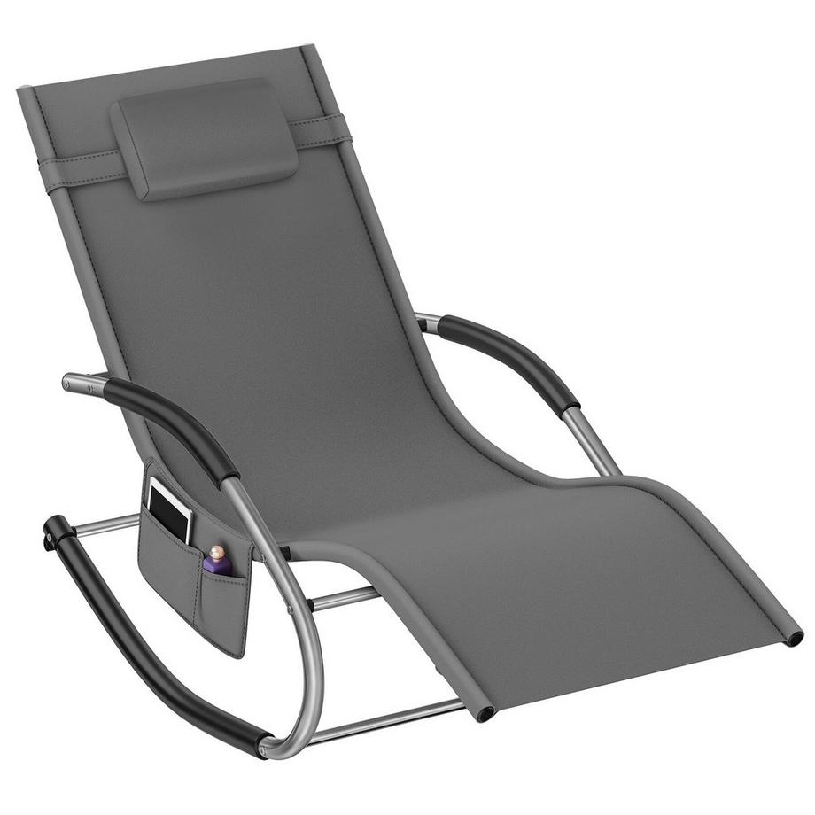 Tectake Chaise longue TAYA ergonomique avec balancement doux Lot de 2  