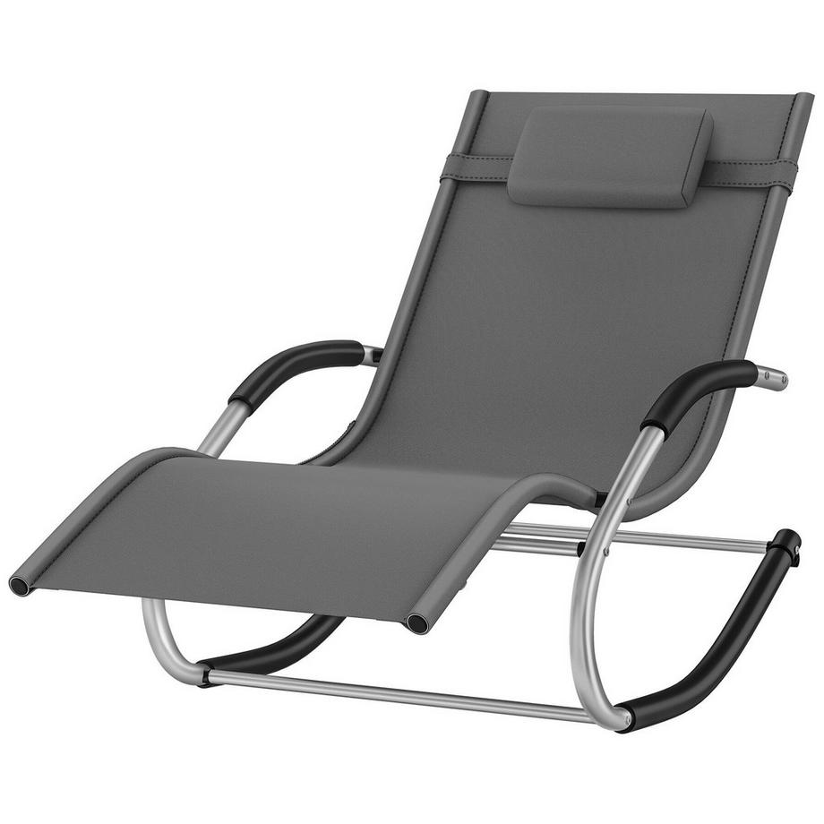 Tectake Chaise longue TAYA ergonomique avec balancement doux Lot de 2  