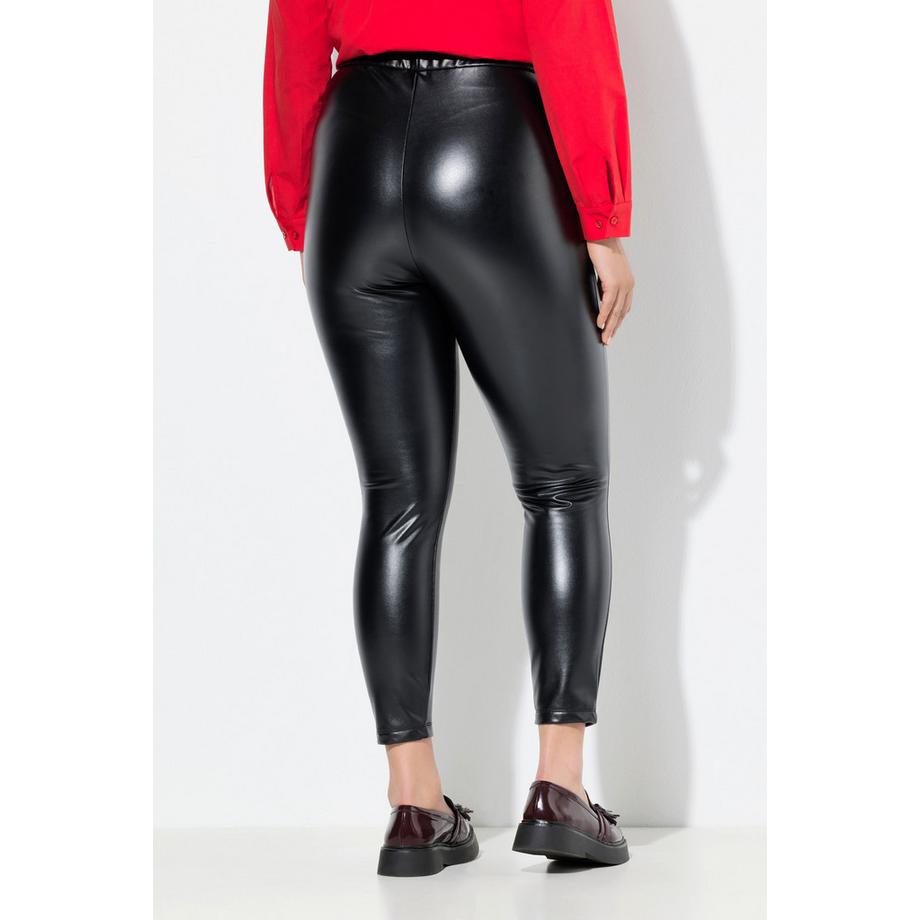 Ulla Popken Legging Similicuir Jambes Slim Taille Élastique  
