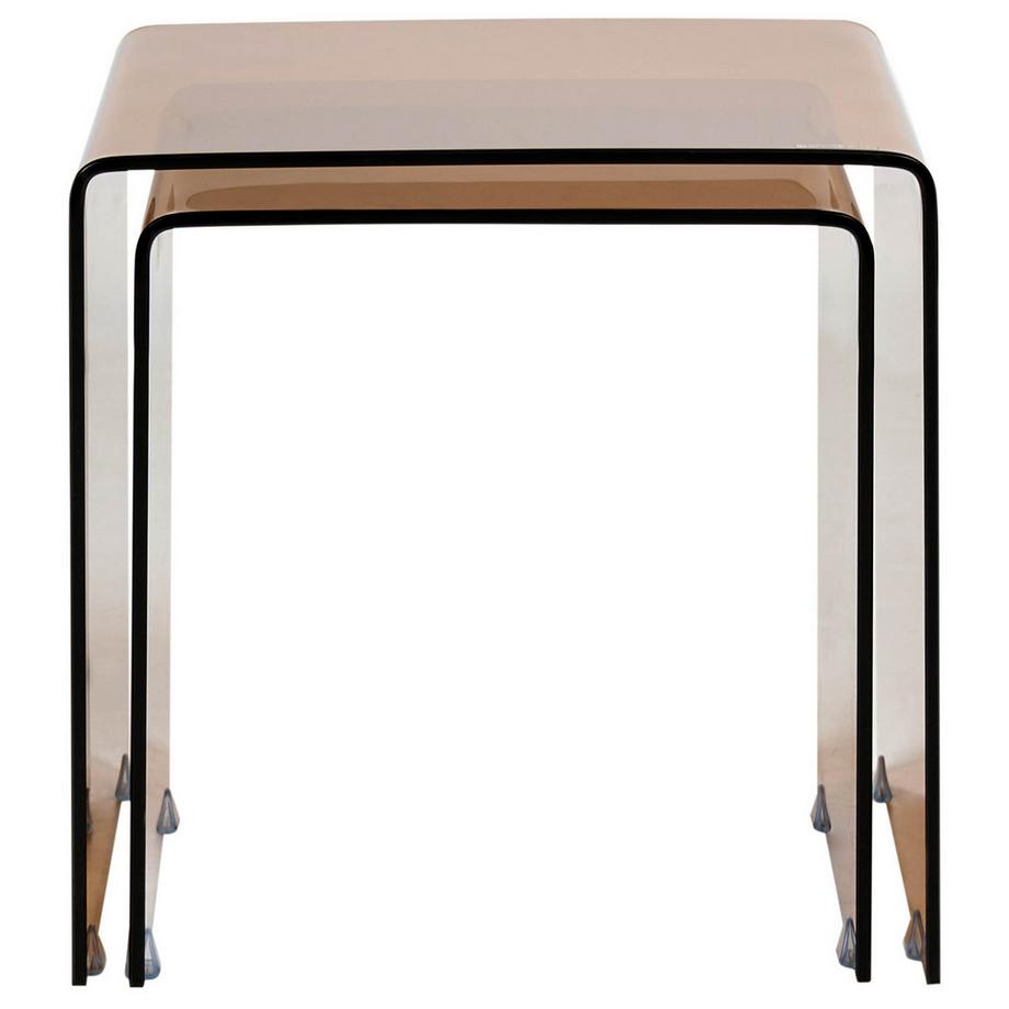 Beliani Lot de 2 tables d'appoint en Verre de sécurité Rétro KENDALL  