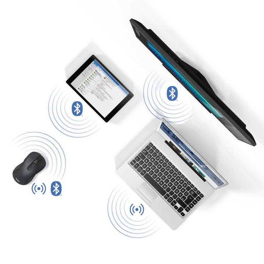 hama  Souris optique multi-appareils 6 touches MW-650, avec USB-A/Bluetooth 