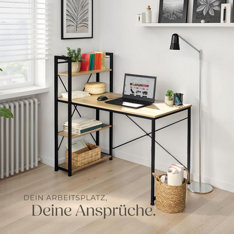 Tectake Computer-Schreibtisch Hershey Industrial Style Holz und Stahl  