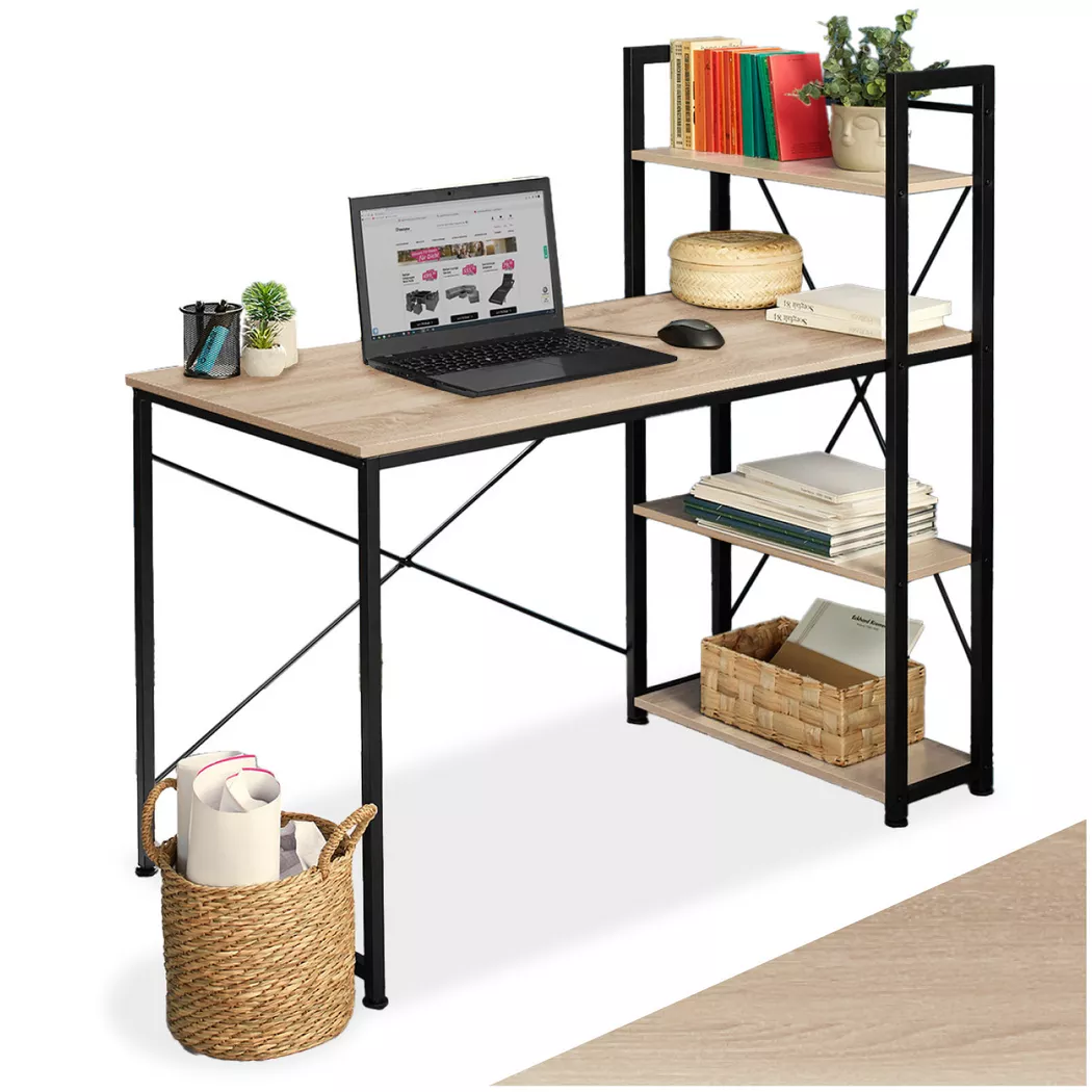 Tectake - Bureau HERSHEY style industriel, 120cm, Sable