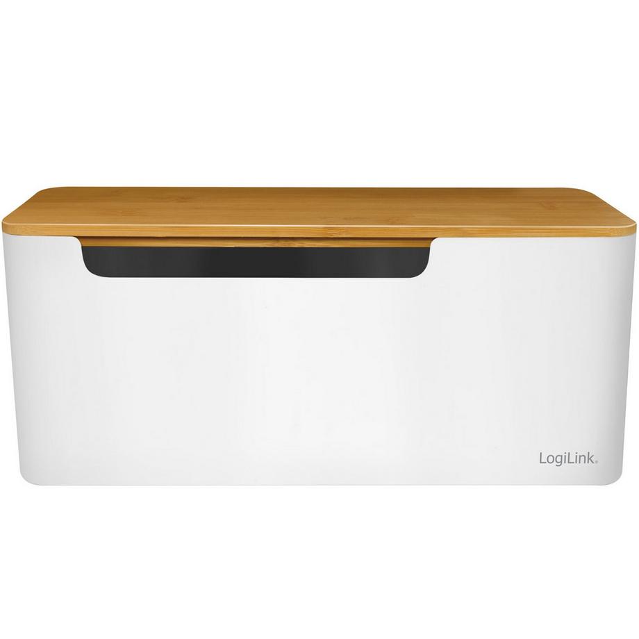 LogiLink  Boîte à câbles - Cache-câbles avec couvercle en bambou 32x14x13cm 