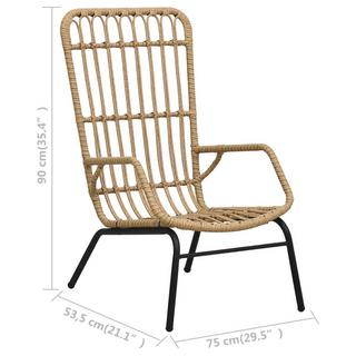 VidaXL Chaise de jardin rotin synthétique  