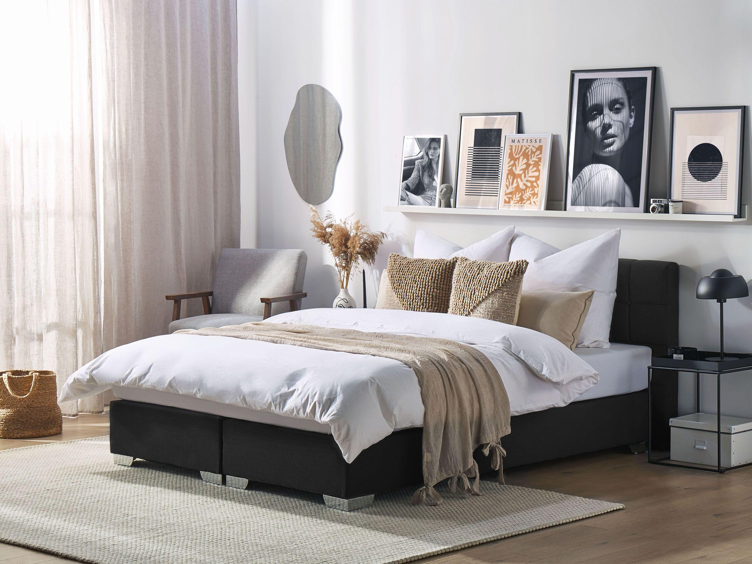 Beliani Letto boxspring en Poliestere Moderno ADMIRAL  