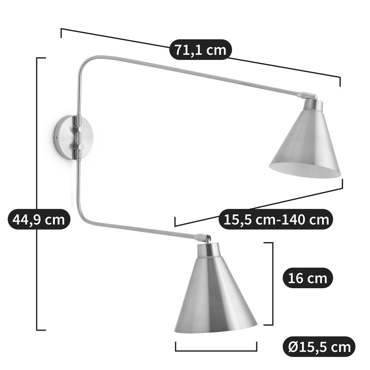 La Redoute Intérieurs Applique articulée double en métal fer  