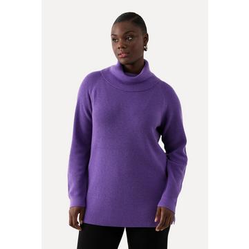 Pull à col roulé, maille fine et douce, manches longues