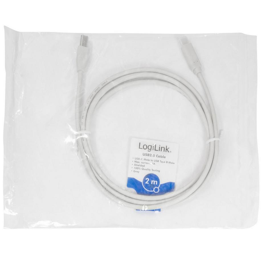 LogiLink  USB-C - USB-B 2.0 2 Meter 