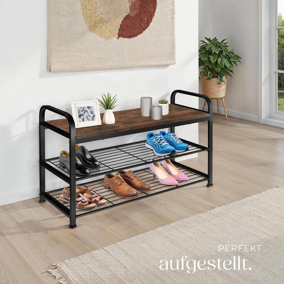 Tectake Étagère à chaussures SOUTHAMPTON style industriel  