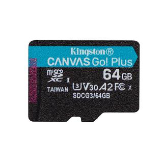 Kingston  Kingston Technology Scheda microSDXC Canvas Go Plus 170R A2 U3 V30 da 64GB confezione singola senza adattatore 