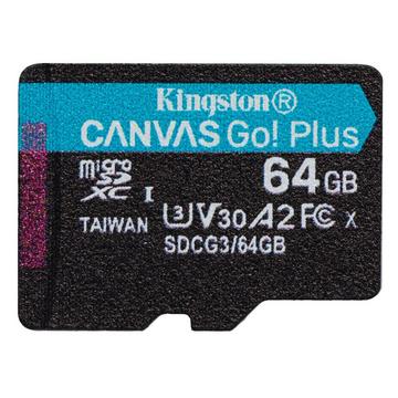 Kingston Technology Scheda microSDXC Canvas Go Plus 170R A2 U3 V30 da 64GB confezione singola senza adattatore