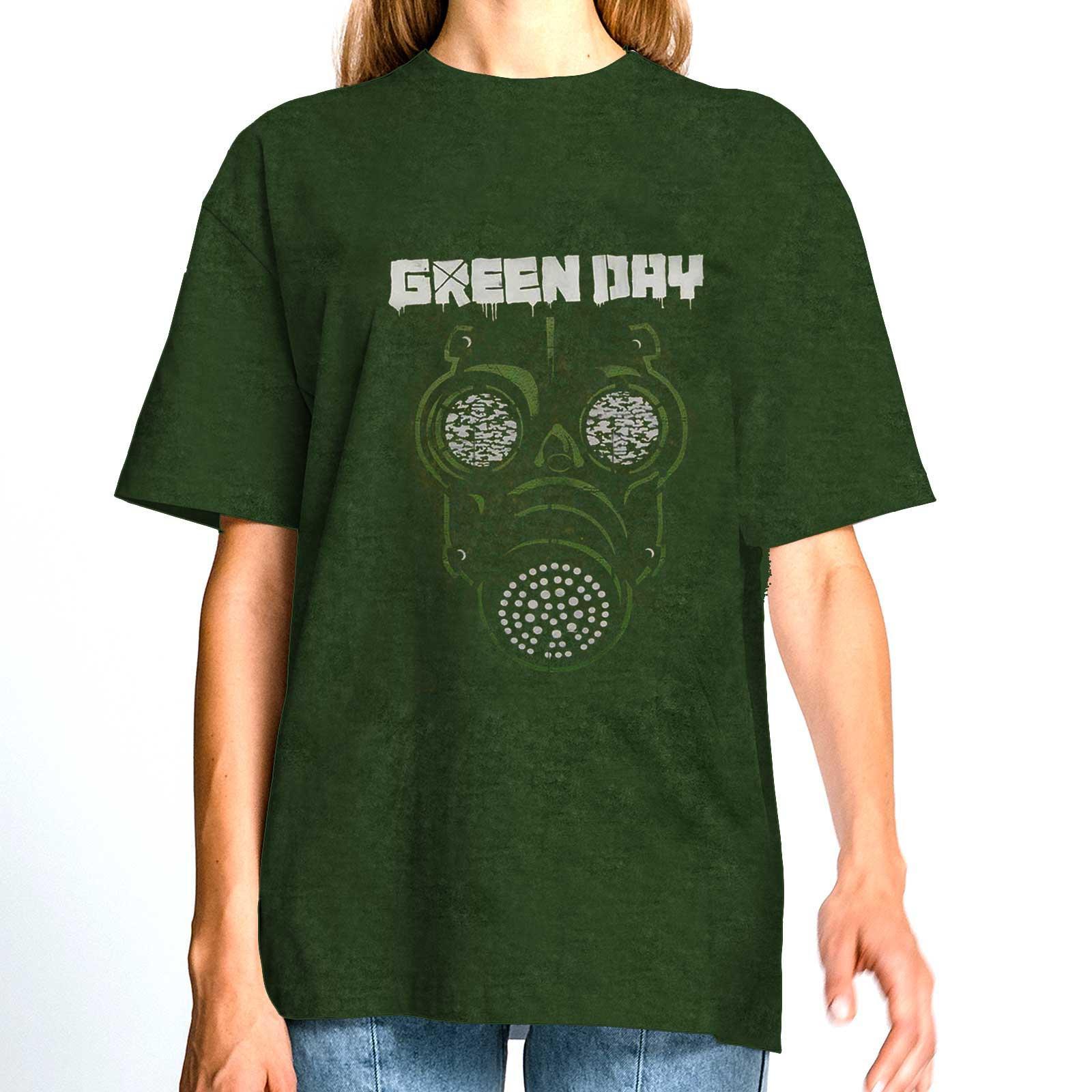 Green Day Green Day Gas Mask T-Shirt Imprimé  