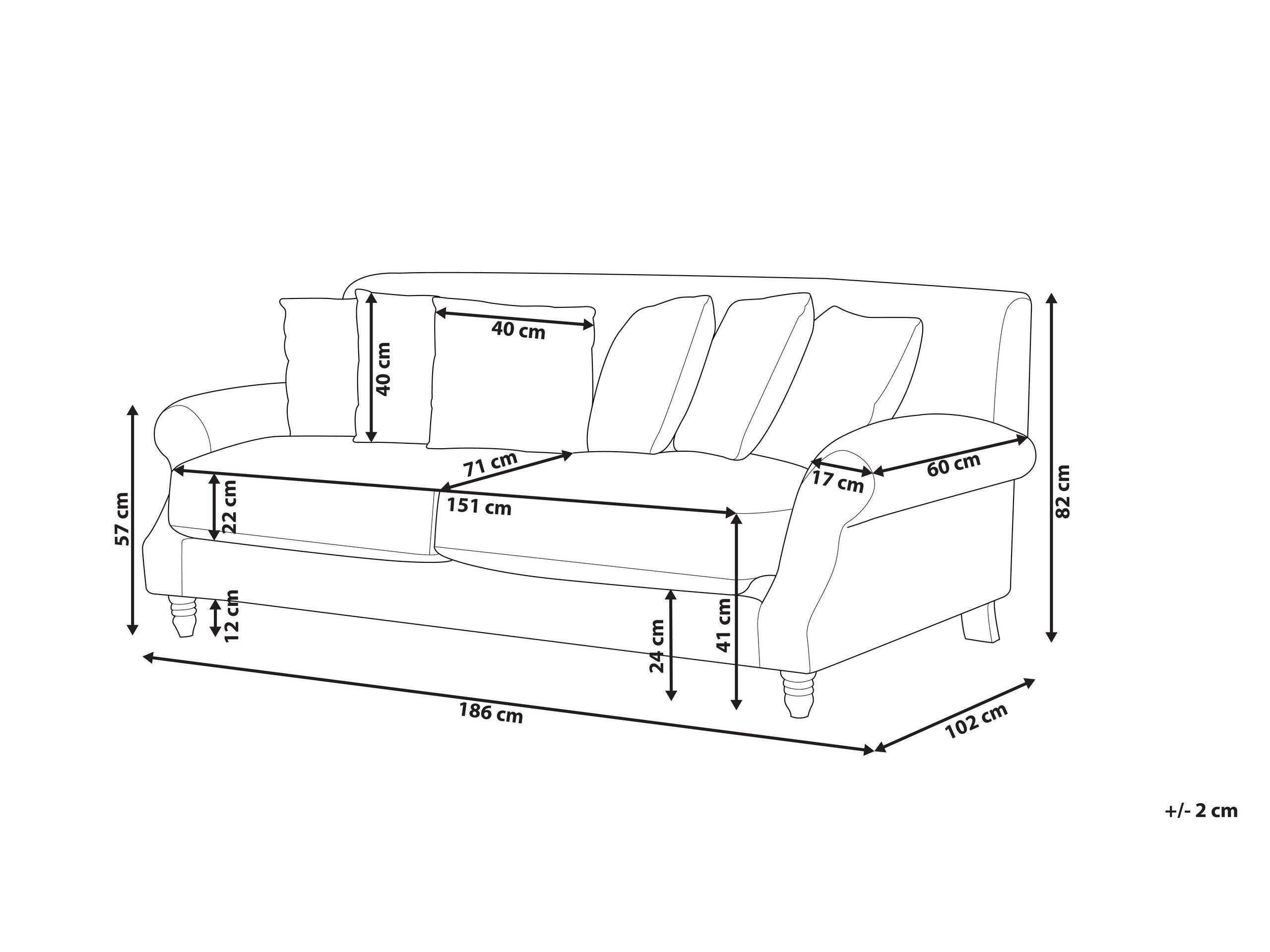 Beliani 2 Sitzer Sofa aus Polyester Glamourös EIKE  