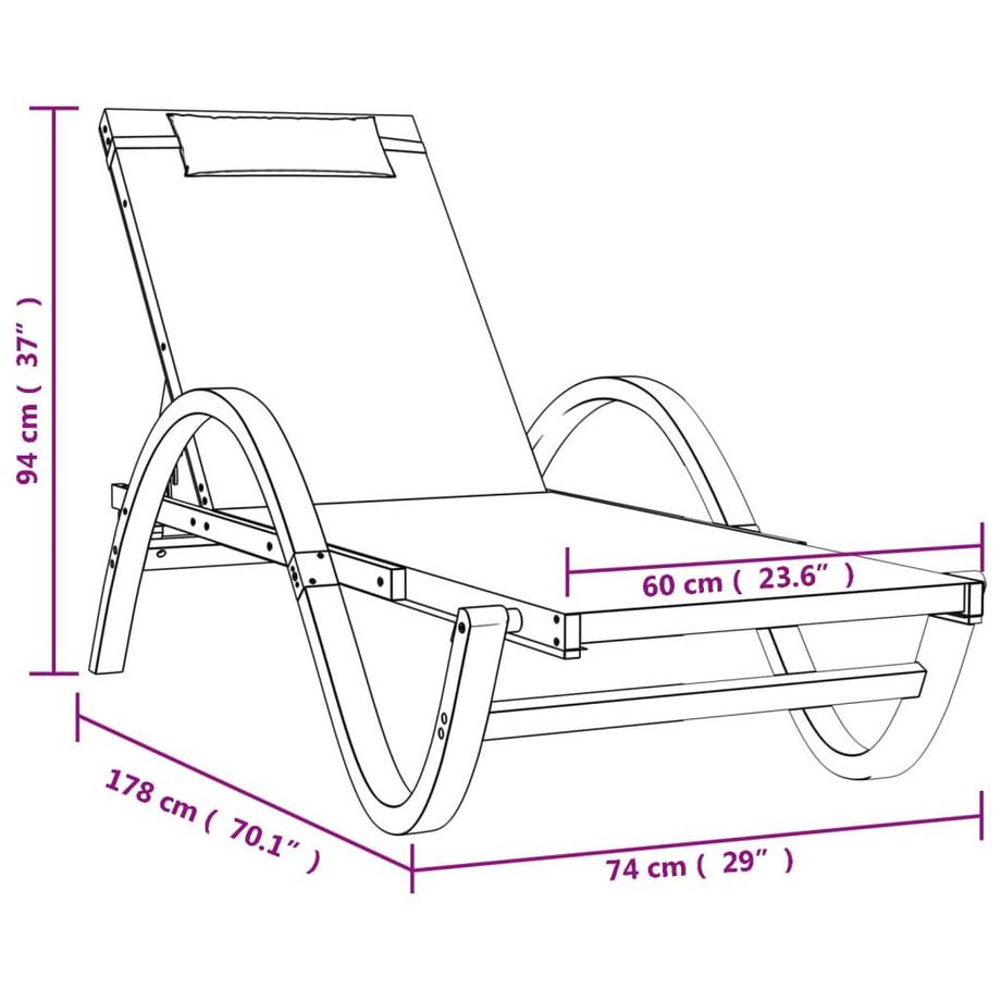 VidaXL Chaise longue bois  