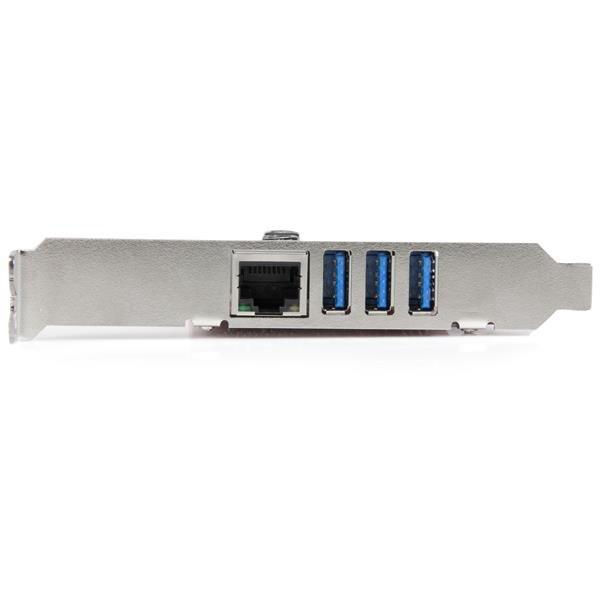 STARTECH.COM  Carte PCI Express à 3 ports USB 3.0 et 1 port Gigabit Ethernet avec UASP 