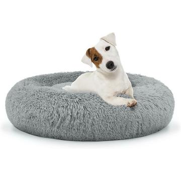 Universelles Plüschbett für Hunde und Katzen, 60 cm – hellgrau