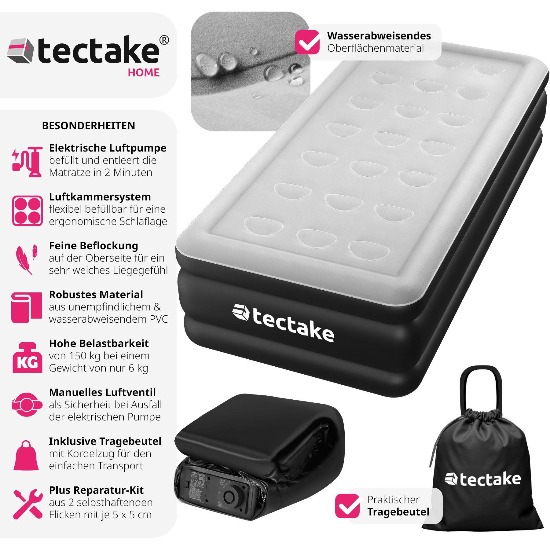 Tectake AirDreams Aufblasbare Matratze mit Elektropumpe  