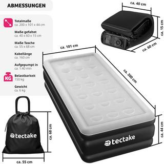 Tectake AirDreams Aufblasbare Matratze mit Elektropumpe  
