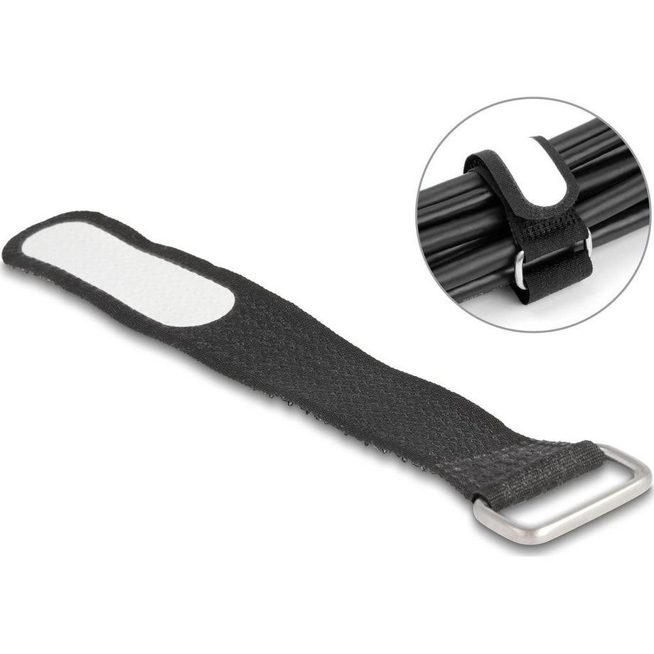DeLock  Fascetta a strappo per cavi con occhiello e linguetta per etichetta da L 127 x L 20 mm nero 5 pezzi 