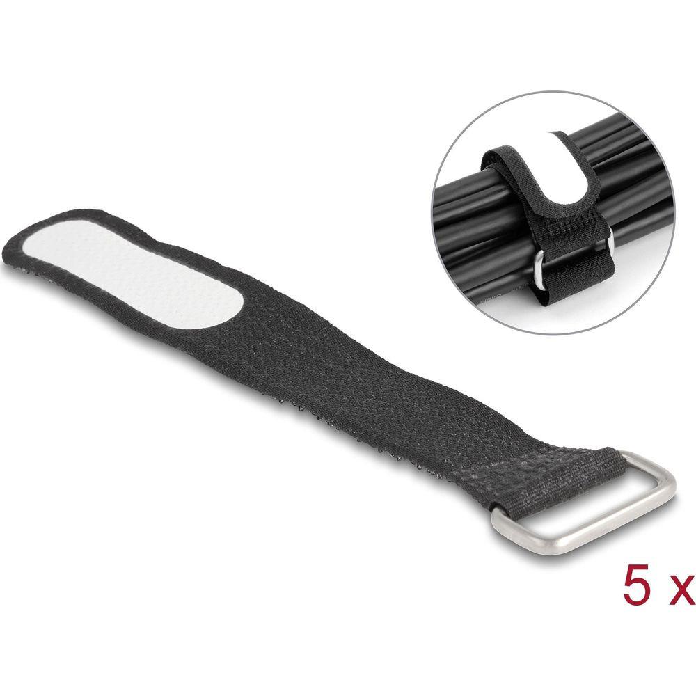 DeLock  Klettkabelbinder Schwarz 127 mm x 20 mm 5 Stück 