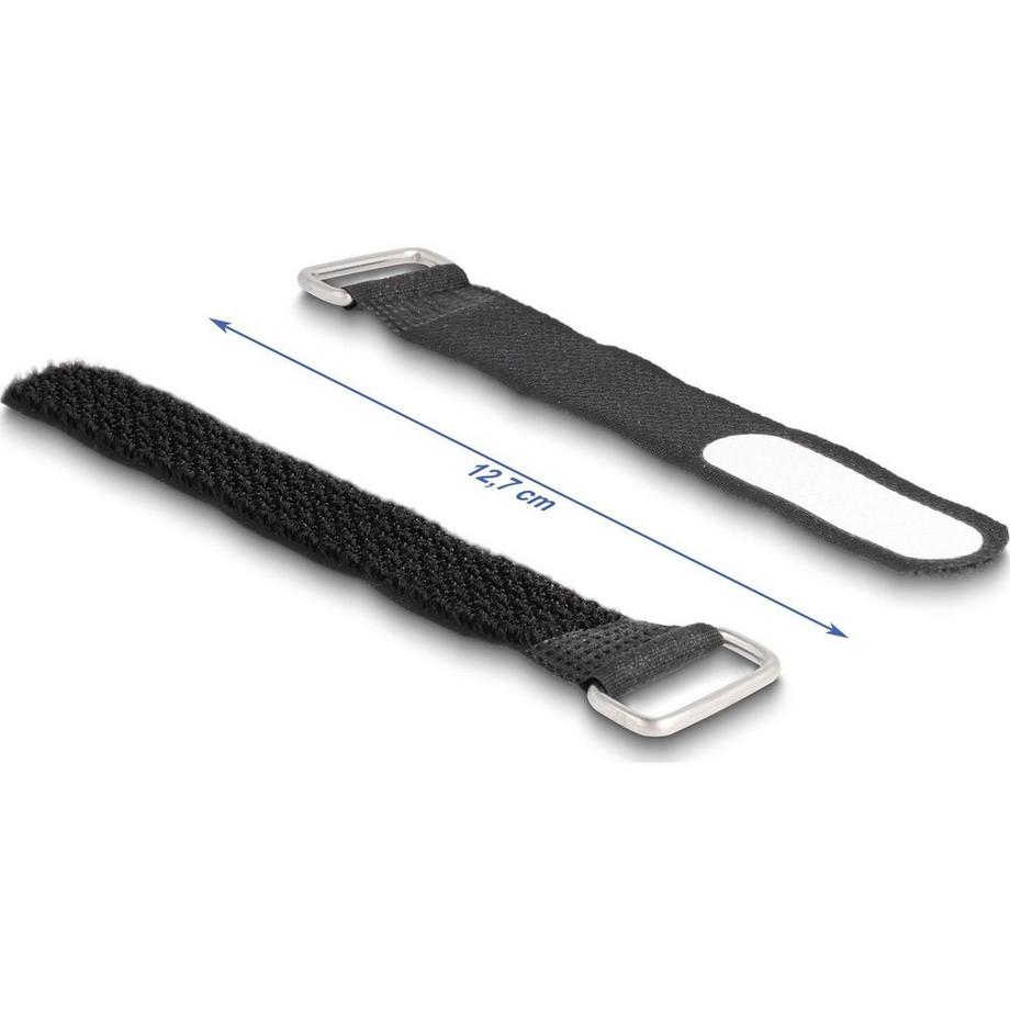 DeLock  Fascetta a strappo per cavi con occhiello e linguetta per etichetta da L 127 x L 20 mm nero 5 pezzi 