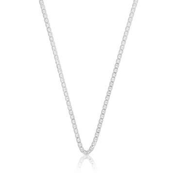 Collier bâton blindé or blanc 750, 2.4mm, 50cm