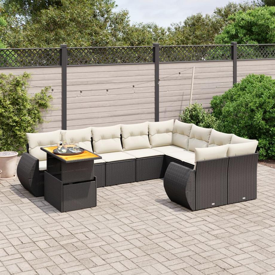 VidaXL set divano da giardino Polirattan  