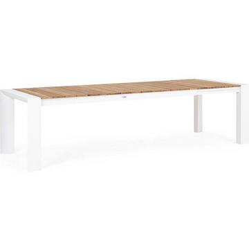 Table à rallonge de jardin Cameron blanc 228-294x100