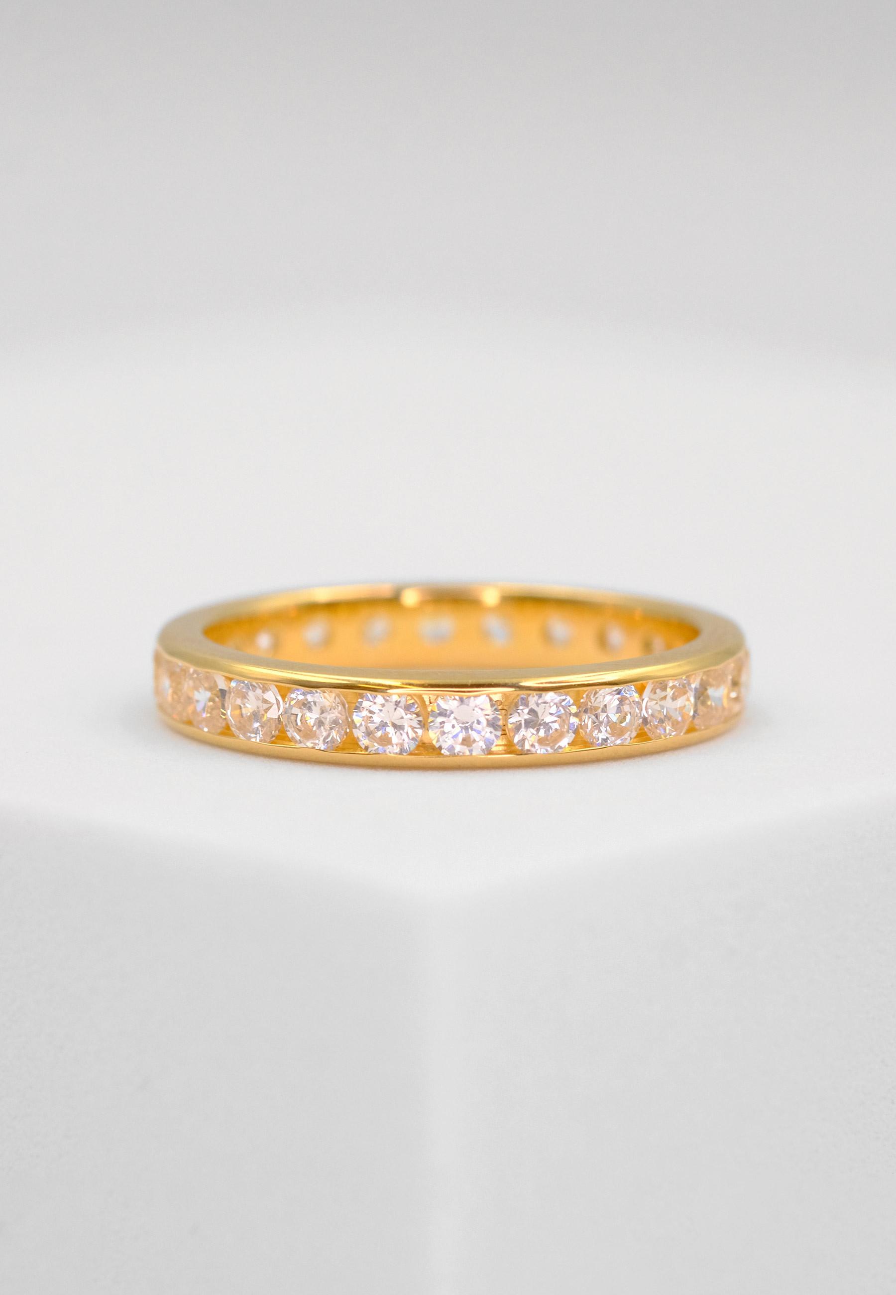 MUAU Schmuck  Memoire Ring Gelbgold 750 Zirkonia 