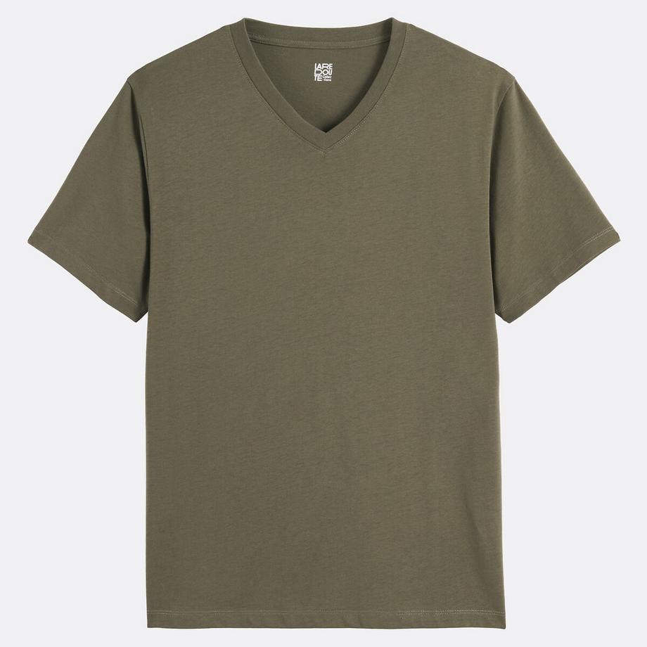 La Redoute Collections T-shirt Coton Col V Manches Courtes  