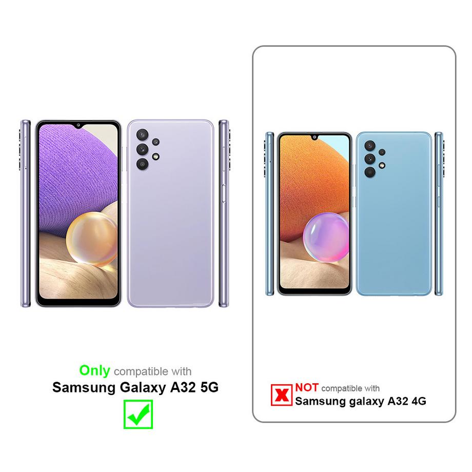 Cadorabo  Housse compatible avec Samsung Galaxy A32 5G - Coque de protection au design floral avec fermeture magnétique, fonction de support et emplacements pour cartes 