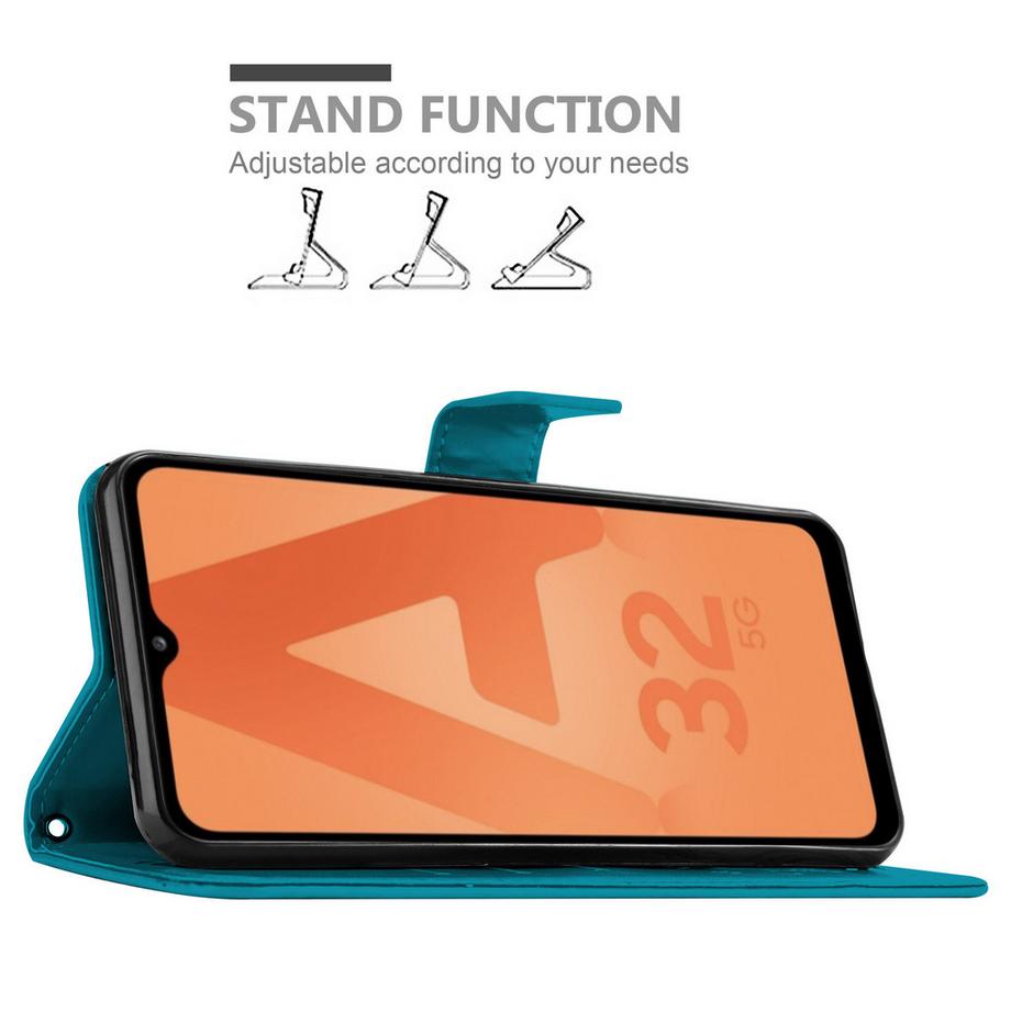 Cadorabo  Housse compatible avec Samsung Galaxy A32 5G - Coque de protection au design floral avec fermeture magnétique, fonction de support et emplacements pour cartes 