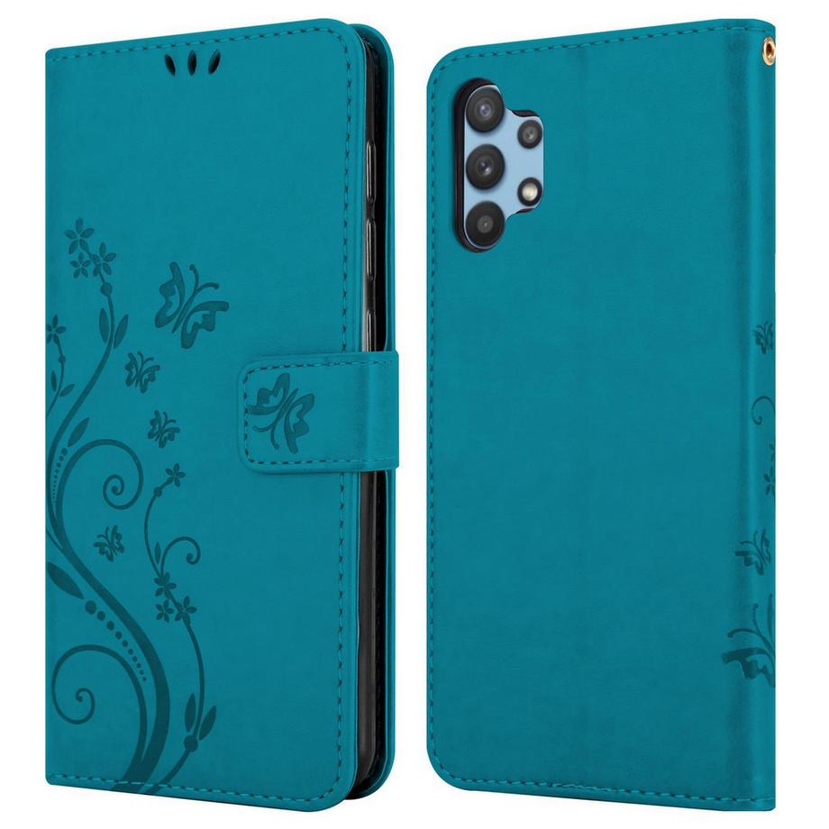 Cadorabo  Housse compatible avec Samsung Galaxy A32 5G - Coque de protection au design floral avec fermeture magnétique, fonction de support et emplacements pour cartes 