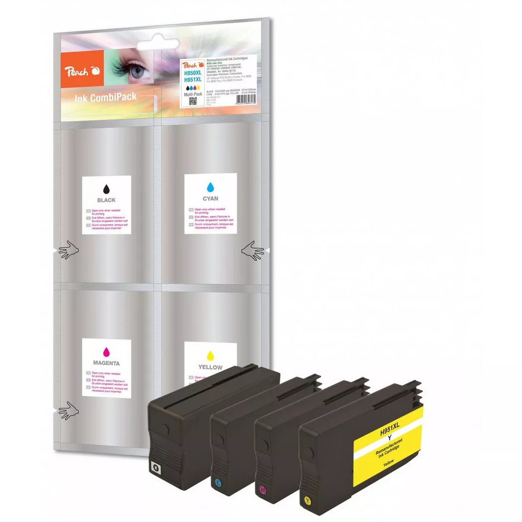 Peach – Spar Pack Tintenpatronen kompatibel zu HP No. 950XL, 951XL, One Size