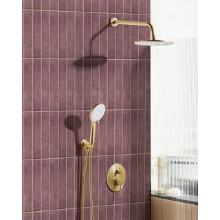 Beliani Set doccia da incasso con soffione a pioggia en Ottone Moderno PUELO  
