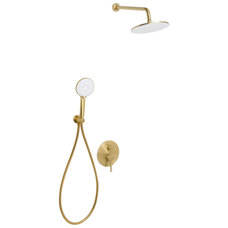 Set doccia da incasso con soffione a pioggia en Ottone Moderno PUELO