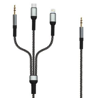 Avizar  Câble Jack 3.5mm, Lightning, USB-C LinQ 