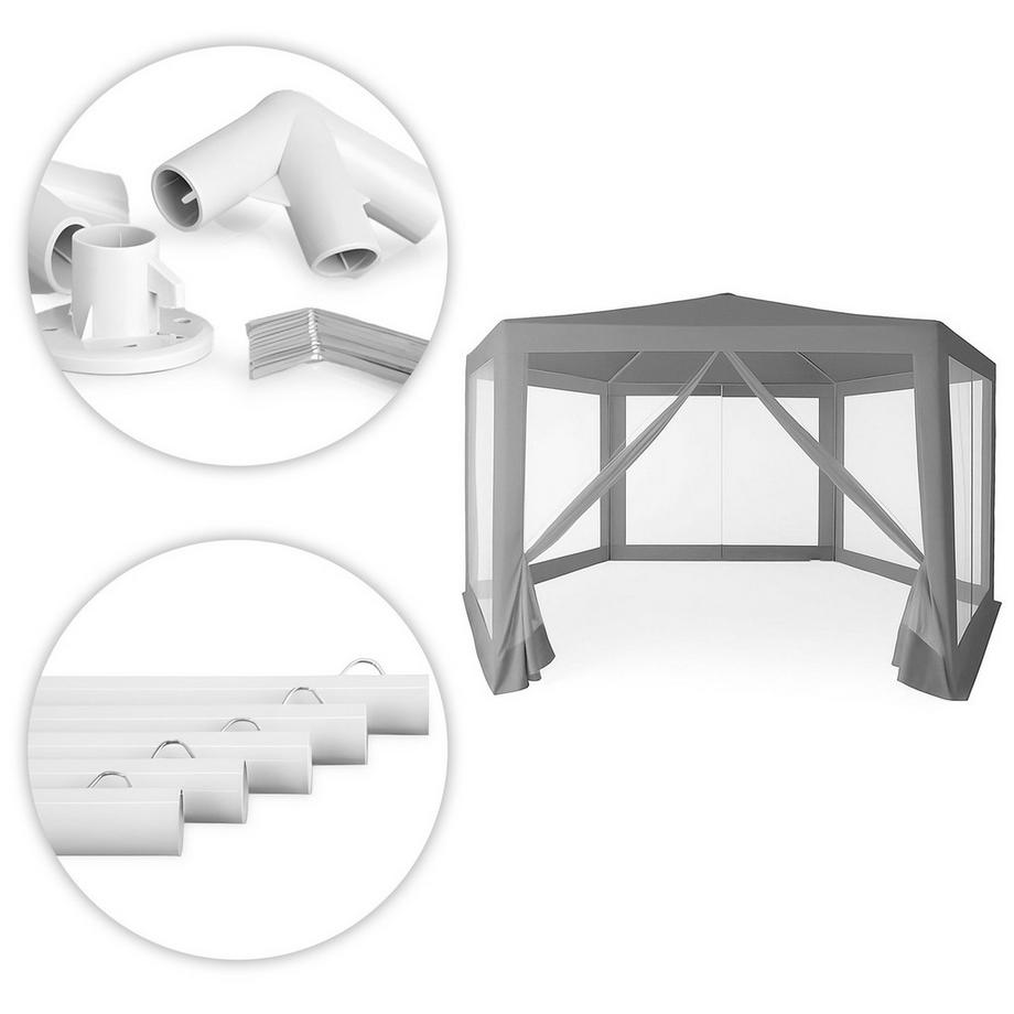 Northio Tenda da giardino con zanzariera grigia MultiGarden  