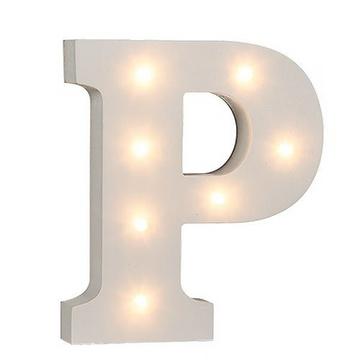 Beleuchteter LED Holzbuchstaben "P"