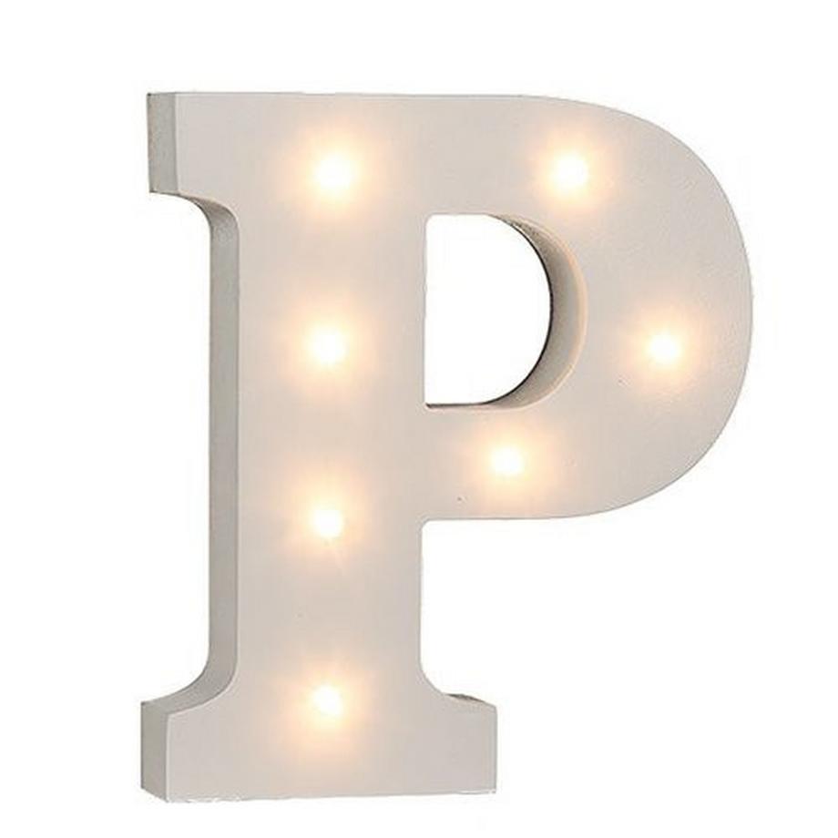 Lettres en bois lumineuses LED "P"
