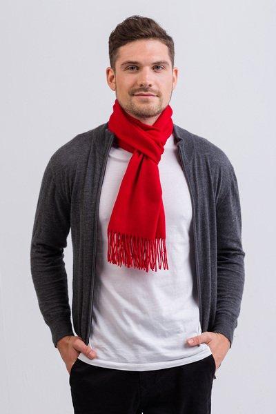 CASH-MERE.CH Écharpe unie à franges  