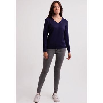 Seide Kaschmir V-Ausschnitt Pullover