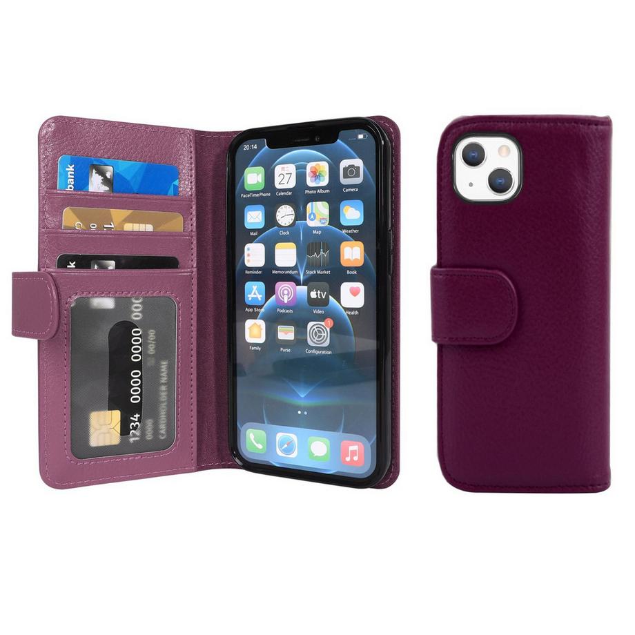 Cadorabo  Cadorabo Hülle kompatibel mit Apple iPhone 13 MINI - Schutzhülle mit Magnetverschluss und 3 Kartenfächern 