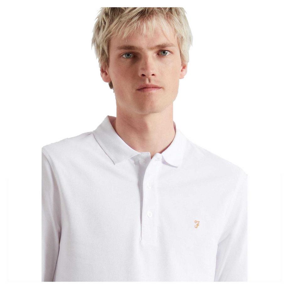 FARAH  Maglietta Polo Misto Cotone Manica Lunga 