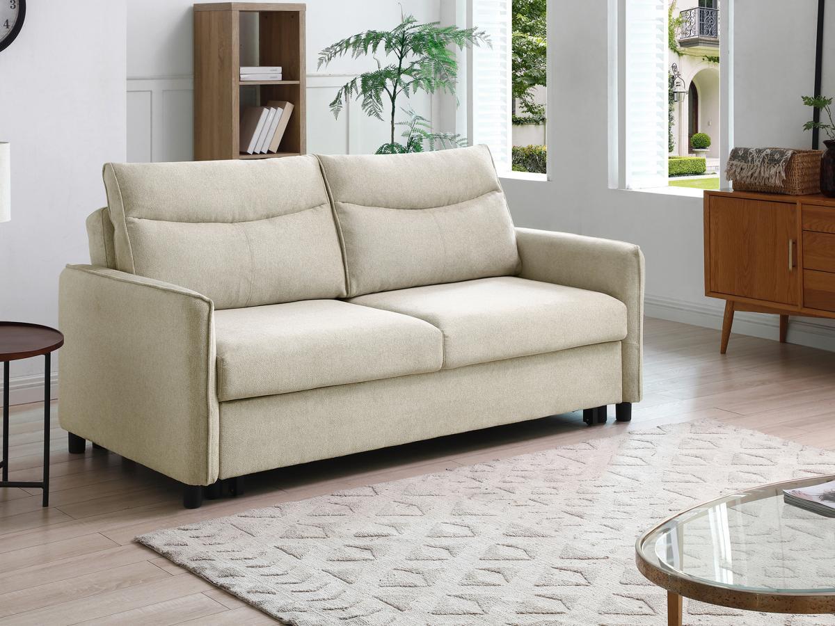 Vente-unique Divano letto 3 posti in Tessuto Beige - IPANEDA  