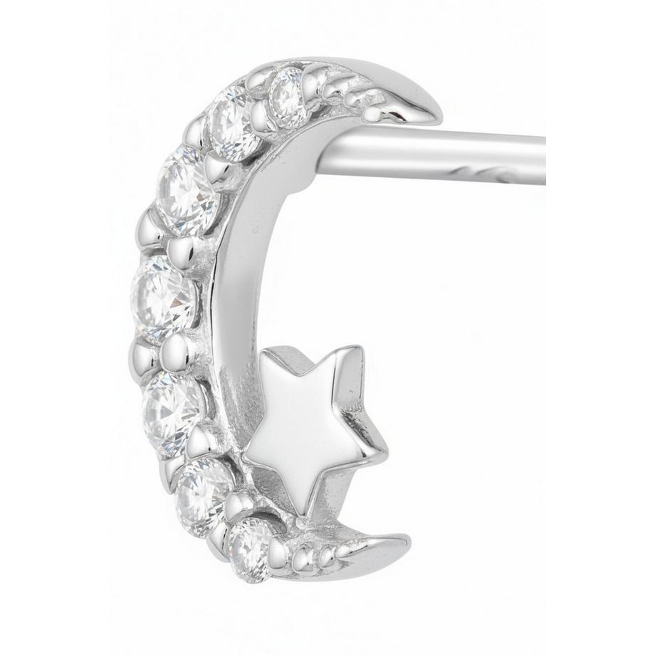 Maxte  Mondund SternOhrstecker mit Zirkonia 