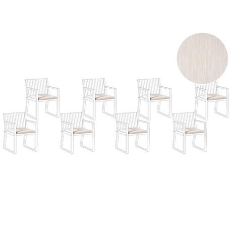 Beliani Set di 8 cuscini per sedie en Lino sintetico Moderno SASSARI PREMIUM  