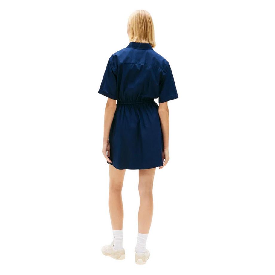 TOMMY JEANS Hemdblusenkleid mit Kurzarm und Kordelzug  